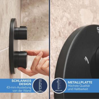 GROHE Precision Thermostat Duschsystem, Unterputz, Quickfix, mit Vitalio Start 250, mattschwarz (348832430)