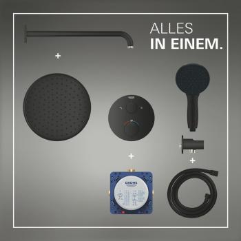 GROHE Precision Thermostat Duschsystem, Unterputz, Quickfix, mit Vitalio Start 250, mattschwarz (348832430)