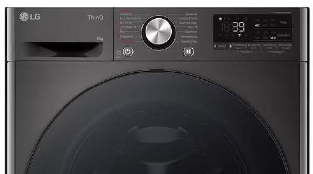 LG F4WR709YB 9 kg Frontlader Waschmaschine, 60 cm breit, 1400 U/Min, Kindersicherung, WIFI, AI DD, Zeitverzögerung, Platinum Black