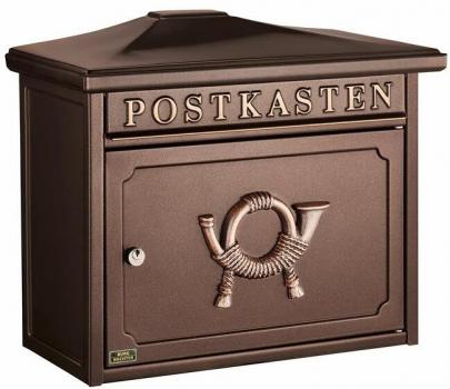 ARDEBO.de Burg Wächter Sylt 1883 K Stahlblech-Briefkasten, Postfach gegossen, verziert, kupfer (12830)