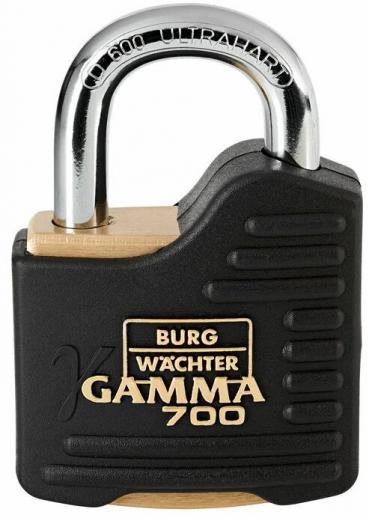 ARDEBO.de Burg Wächter Gamma 700 55 SB Zylinder-Vorhängeschloss, Messingkörper, Kunststoffummantelung, schwarz (19171)
