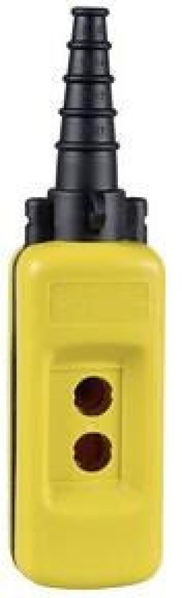 ARDEBO.de Schneider Electric XACA02 Leergehäuse für Hängetaster, 2 vertikale Bohrungen, IP65, Innendurchmesser 26mm, gelb