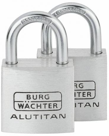 ARDEBO.de Burg Wächter Duo 770 30 SB Alutitan Vorhängeschloss-Set, Aluminium (36151)
