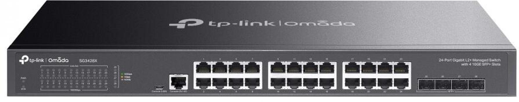 TP-Link Omada 24-Port Gigabit L2+ Managed Switch with 4 10GE SFP+ Slots (SG3428X)