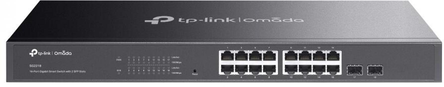 ARDEBO.de TP-Link Omada 16-Port Gigabit Smart Switch with 2 SFP Slots (SG2218)