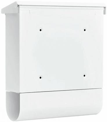 Burg Wächter Malaga 4400 W Solar-Briefkasten-Set, mit Zeitungsfach, Querformat, Öffnungsstopp, Hausnummernfeld, weiß (75320)