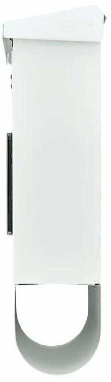 Burg Wächter Malaga 4400 W Solar-Briefkasten-Set, mit Zeitungsfach, Querformat, Öffnungsstopp, Hausnummernfeld, weiß (75320)