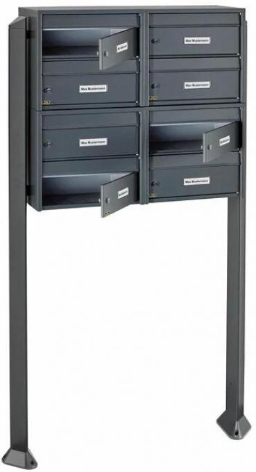 Burg Wächter 82124 ANT Dual-Front, 8 in 4x Briefkasten-Anlage, zum Einbetonieren, Stahl, anthrazit (82124)