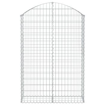 Gabione mit Hochbogen 100x30x140/160 cm Verzinktes Eisen