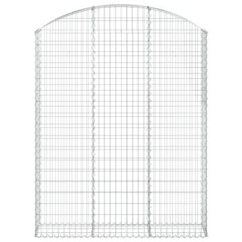 Gabione mit Hochbogen 150x30x180/200 cm Verzinktes Eisen