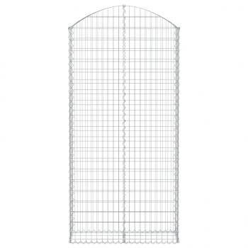 Gabione mit Hochbogen 100x30x200/220 cm Verzinktes Eisen