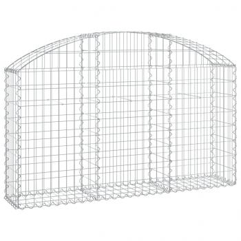 Gabione mit Hochbogen 150x30x80/100 cm Verzinktes Eisen
