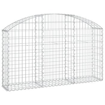 Gabione mit Hochbogen 150x30x80/100 cm Verzinktes Eisen