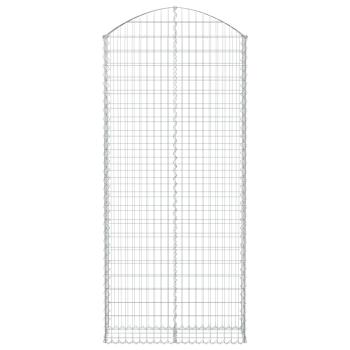 Gabione mit Hochbogen 100x30x220/240 cm Verzinktes Eisen