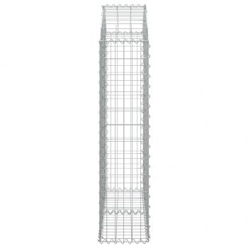 Gabione mit Hochbogen 100x30x120/140 cm Verzinktes Eisen