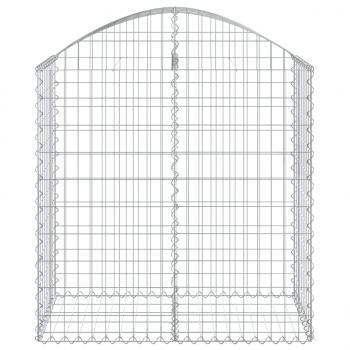 Gabione mit Hochbogen 100x50x100/120 cm Verzinktes Eisen