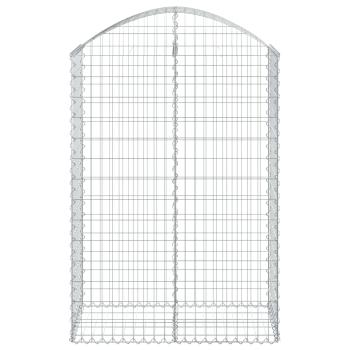 Gabione mit Hochbogen 100x50x140/160 cm Verzinktes Eisen