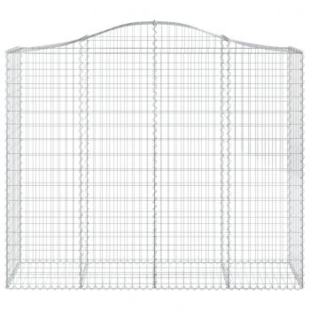Gabionen mit Hochbogen 12Stk. 200x50x160/180cm Verzinktes Eisen