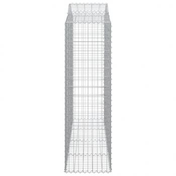 Gabionen mit Hochbogen 13Stk. 200x50x160/180cm Verzinktes Eisen