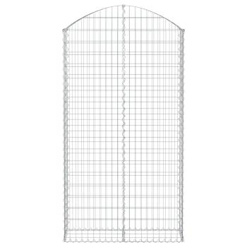 Gabione mit Hochbogen 100x30x180/200 cm Verzinktes Eisen