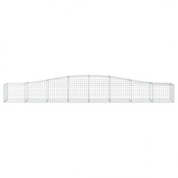 Gabionen mit Hochbogen 10 Stk. 400x50x40/60cm Verzinktes Eisen