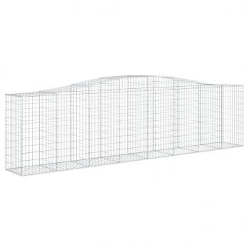 Gabionen mit Hochbogen 4 Stk. 400x50x100/120cm Verzinktes Eisen