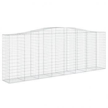 Gabionen mit Hochbogen 8 Stk. 400x50x140/160cm Verzinktes Eisen