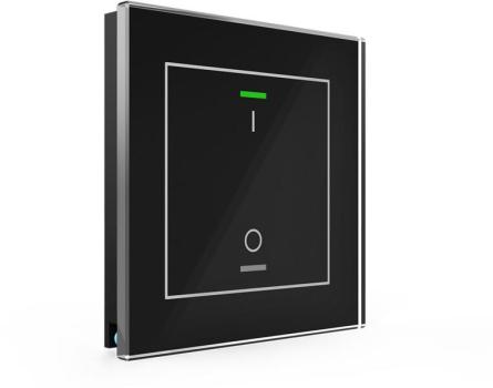 ARDEBO.de MDT KNX Glastaster II Light, 1-fach, RGBW, Temperatursensor, Schalten, schwarz (BE-GTL1TS.B1S)