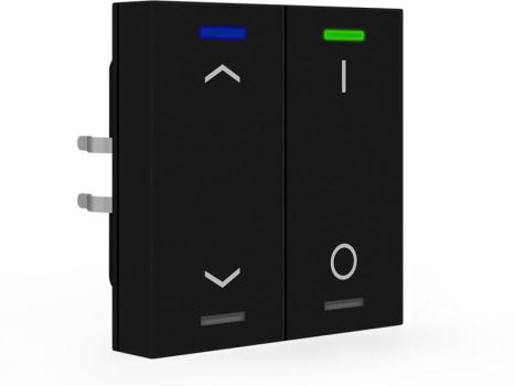 ARDEBO.de MDT Light 55 KNX Taster, 2-fach, RGBW, Temperatursensor, Jalousie_Schalten, schwarz matt (BE-TAL55T206.C1)