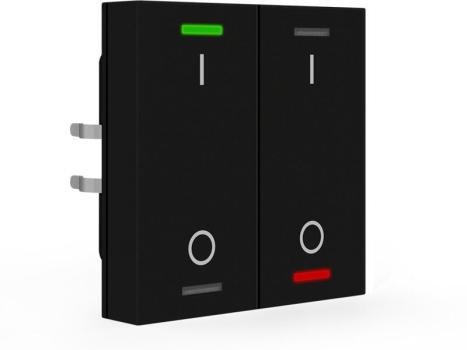 ARDEBO.de MDT Light 55 KNX Taster, 2-fach, RGBW, Schalten, schwarz matt (BE-TAL550206.B1)