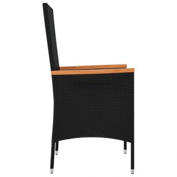 Gartenstühle mit Kissen 4 Stk. Poly Rattan Schwarz