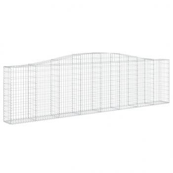 Gabionen mit Hochbogen 6 Stk. 400x30x100/120cm Verzinktes Eisen