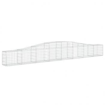 Gabionen mit Hochbogen 5 Stk. 400x30x40/60 cm Verzinktes Eisen