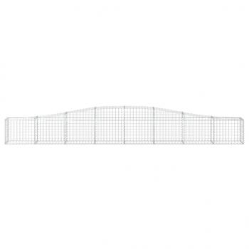 Gabionen mit Hochbogen 8 Stk. 400x30x40/60 cm Verzinktes Eisen