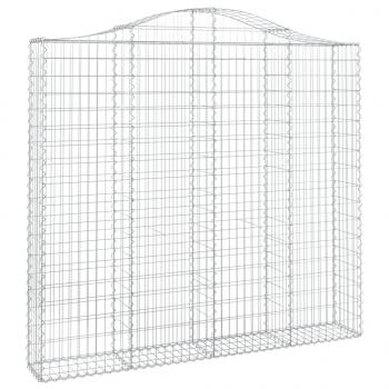 Gabionen mit Hochbogen 5 Stk. 200x30x180/200cm Verzinktes Eisen
