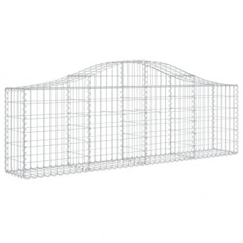Gabionen mit Hochbogen 4 Stk. 200x30x60/80 cm Verzinktes Eisen