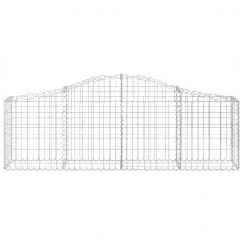 Gabionen mit Hochbogen 4 Stk. 200x30x60/80 cm Verzinktes Eisen