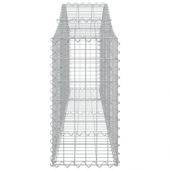 Gabionen mit Hochbogen 4 Stk. 200x30x60/80 cm Verzinktes Eisen