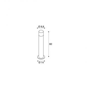 SLV GRAFIT 60 Outdoor Stehleuchte, anthrazit, round, E27 (1006181)