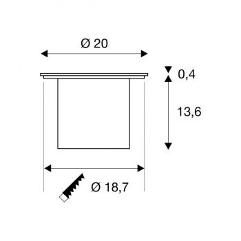 SLV ROCCI 200 Outdoor Bodeneinbauleuchte, LED, 3000K, IP67, rund, edelstahl 316 (1006104)
