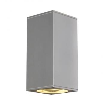 ARDEBO.de SLV BIG THEO, Outdoor Wandleuchte, QPAR111, IP44, eckig, up/down, max. 150W, silbergrau (229574)
