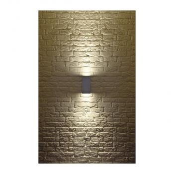 SLV BIG THEO, Outdoor Wandleuchte, QPAR111, IP44, eckig, up/down, max. 150W, silbergrau (229574)