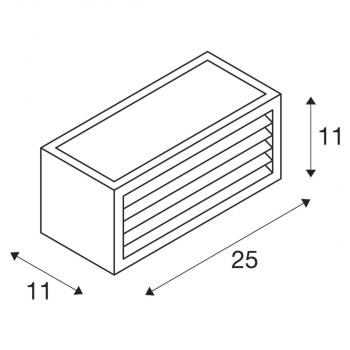 SLV BOX-L, Outdoor Wandleuchte, TC-(D,H,T,Q)SE, IP44, eckig, max. 18W, rost (232497)