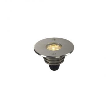 ARDEBO.de SLV DASAR 920 Outdoor LED Bodeneinbauleuchte, 3000K, rund, IP67, Blende edelstahl gebürstet, 12-25V (233500)
