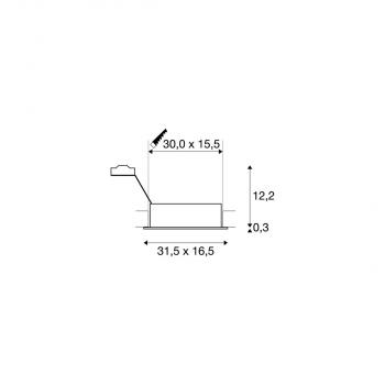 SLV NEW TRIA Einbauleuchte, zweiflammig, QPAR111, rechteckig, aluminium gebürstet, max. 150W, inkl. Clipfedern (111382)