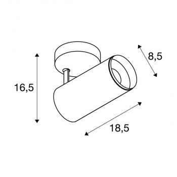 SLV NUMINOS SPOT DALI M Indoor LED Deckenaufbauleuchte, 4000K 36°, weiß/schwarz (1004503)