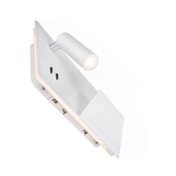 SLV SOMNILA SPOT Indoor LED Wandaufbauleuchte, 3000K, V. rechts, USB, weiß (1003458)