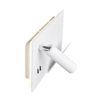 SLV SOMNILA SPOT Indoor LED Wandaufbauleuchte, 3000K, V. rechts, USB, weiß (1003458)