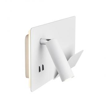 SLV SOMNILA SPOT Indoor LED Wandaufbauleuchte, 3000K, V. rechts, USB, weiß (1003458)