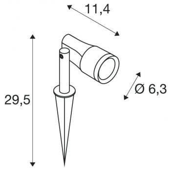 SLV SYNA GARDEN Erdspießleuchte, 3000K, IP65, 36°, 540lm, schwarz (1007147)